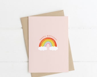 Carte d’anniversaire arc-en-ciel, carte d’anniversaire Sweet Little Rainbow, carte d’anniversaire, carte d’anniversaire pour filles, carte vierge