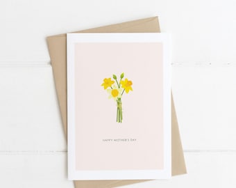 Daffodils Mother's Day Card: Spring Flowers, Blank Inside