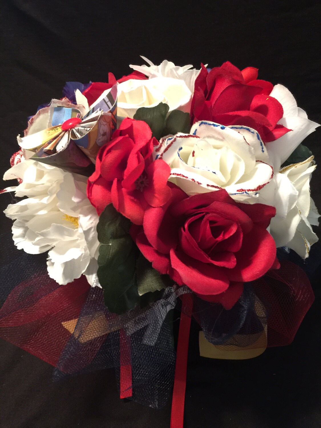 Disney Inspired Beauty and the Beast Wedding Flower Bouquet Silk and Paper Flowers Etsy