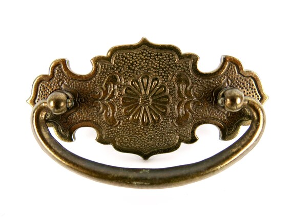 Vintage 3 3 4 Thomasville Dresser Drawer Pull Brass Etsy