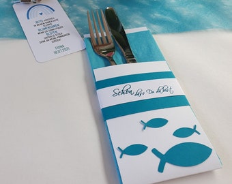 Cutlery bag with napkin for communion/confirmation/baptism