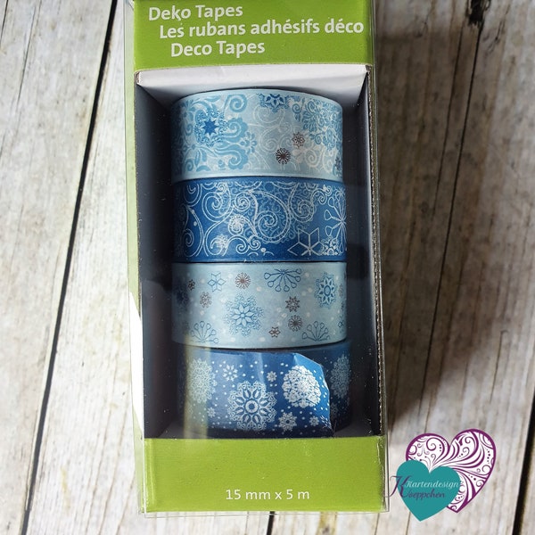 Deko tape / washi tape Eiskristalle / Schneeflocken Set