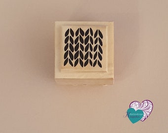 Wooden stamp background stamp "Leafs"