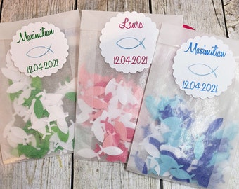 10x confetti bags "fish" communion / baptism