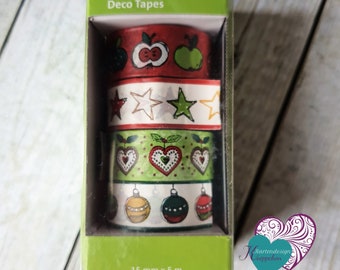 Decorative tape / washi tape apples star Christmas set