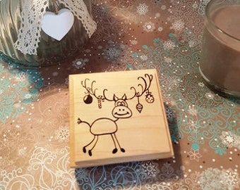 Estampilla de madera "Rudolf" navidad