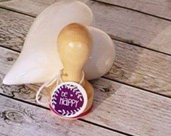 Stempel rund  "be happy"