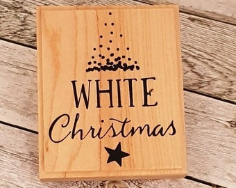 Wooden stamp "White Christmas"