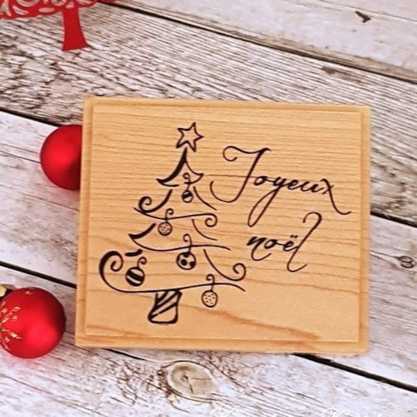 Holzstempel "Joyeux noel" Weihnachten