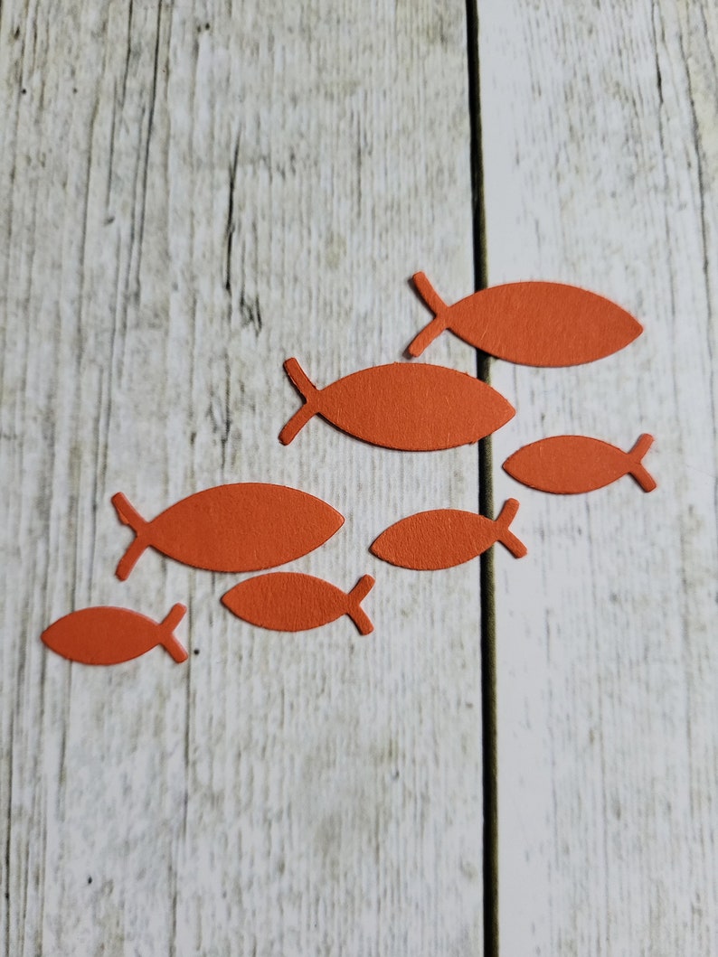 100x die-cut fish small / 2 sizes assorted image 4