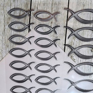 Sticker Aufkleber Fische Silber zur Kommunion