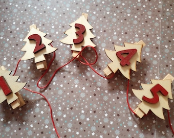 Advent calendar numbers Christmas tree