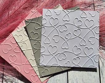 Corazones de papel artesanal en relieve / corazones de cordón