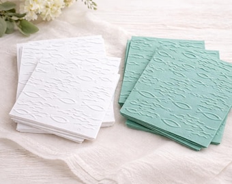 Peces de papel artesanal con relieve para Primera Comunión/Bautismo