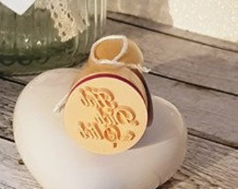 Stamp round "Love you"