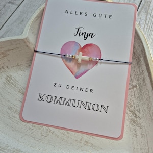 Armband zur Kommunion mit Glückwunschkarte
