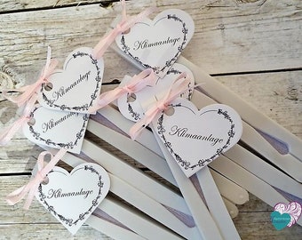 10x wedding fan with heart pendant "air conditioning"