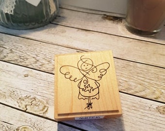 Wooden stamp "From the sky high" Angel Christmas