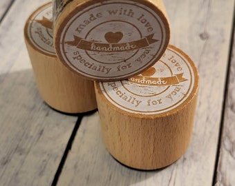 Wooden stamp made with love handmade specially for you