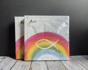 Servietten Regenbogen Kommunion / Konfirmation / Taufe