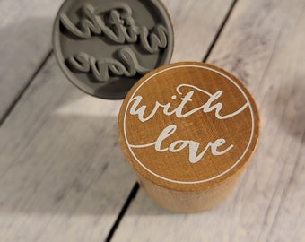 Wooden stamp with love