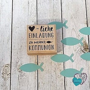 Holzstempel "Herzliche Einladung zu meiner Kommunion"