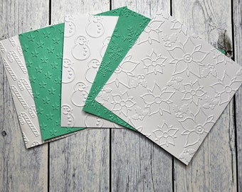 Embossed Craft Paper Set Christmas Design