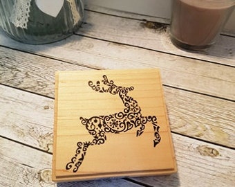 Wooden stamp "Romantic Christmas" reindeer