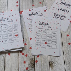Hochzeitsbingo /Hochzeitsspiel / Hochzeitsquiz Finde den Gast....