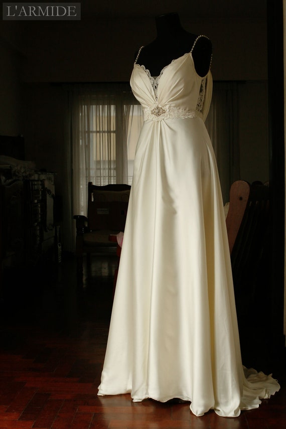 Juliette Wedding Gown Empire Style Wedding Dress Double Etsy