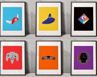 Minimal Video Game Printable Wall Art - Flat N64 Wall Art