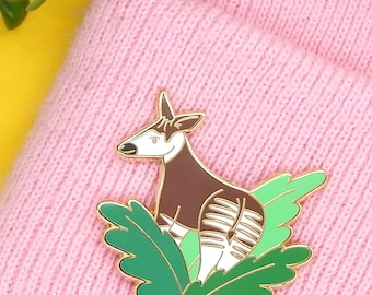 Okapi Enamel Pin: Endangered Rainforest Animal Lapel Pin