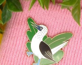 Blue Footed Booby Enamel Pin: Gold Plated Wildlife Lapel Pin