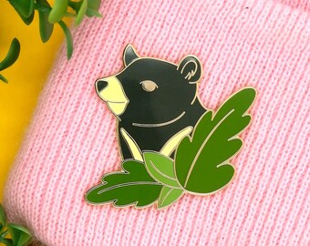 Moon Bear Enamel Pin: Asiatic Black Bear, Wildlife Conservation