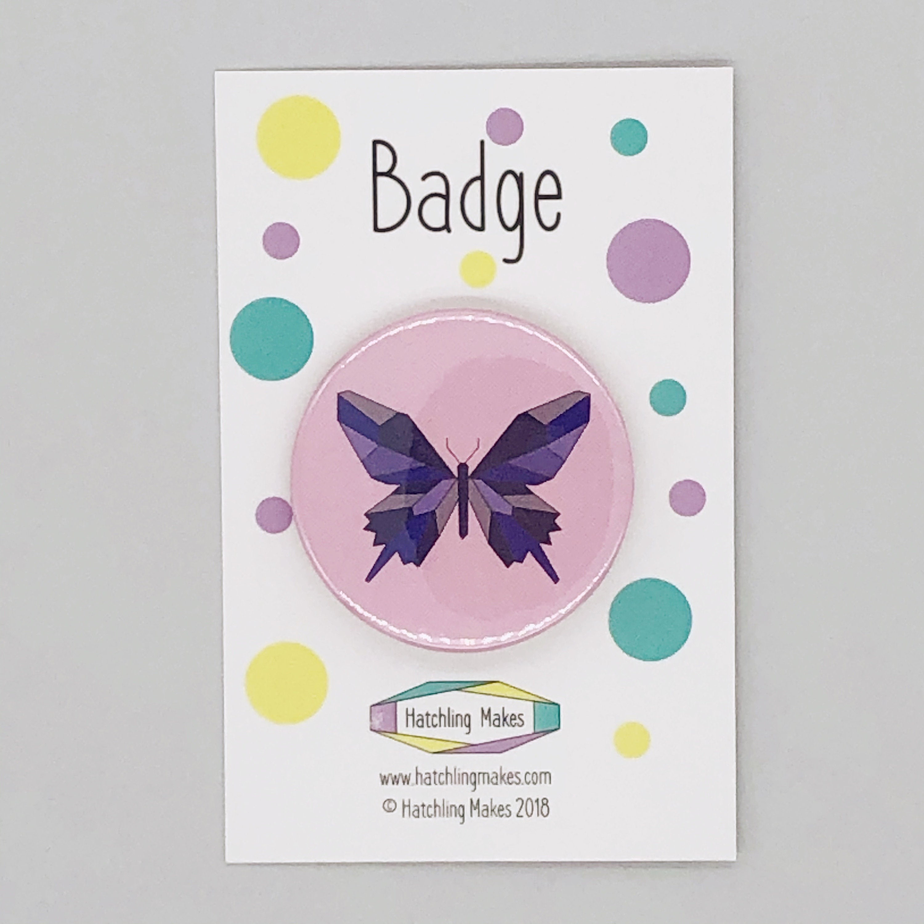 38mm butterfly pin back badge Etsy