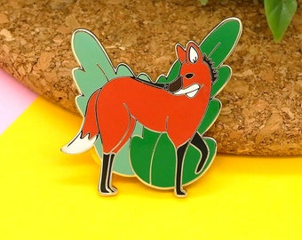 Maned Wolf Enamel Pin: Gold Plated Lapel Pin