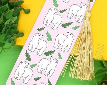 Polar Bear Velvet Bookmark: Illustrated Animal Lover Gift