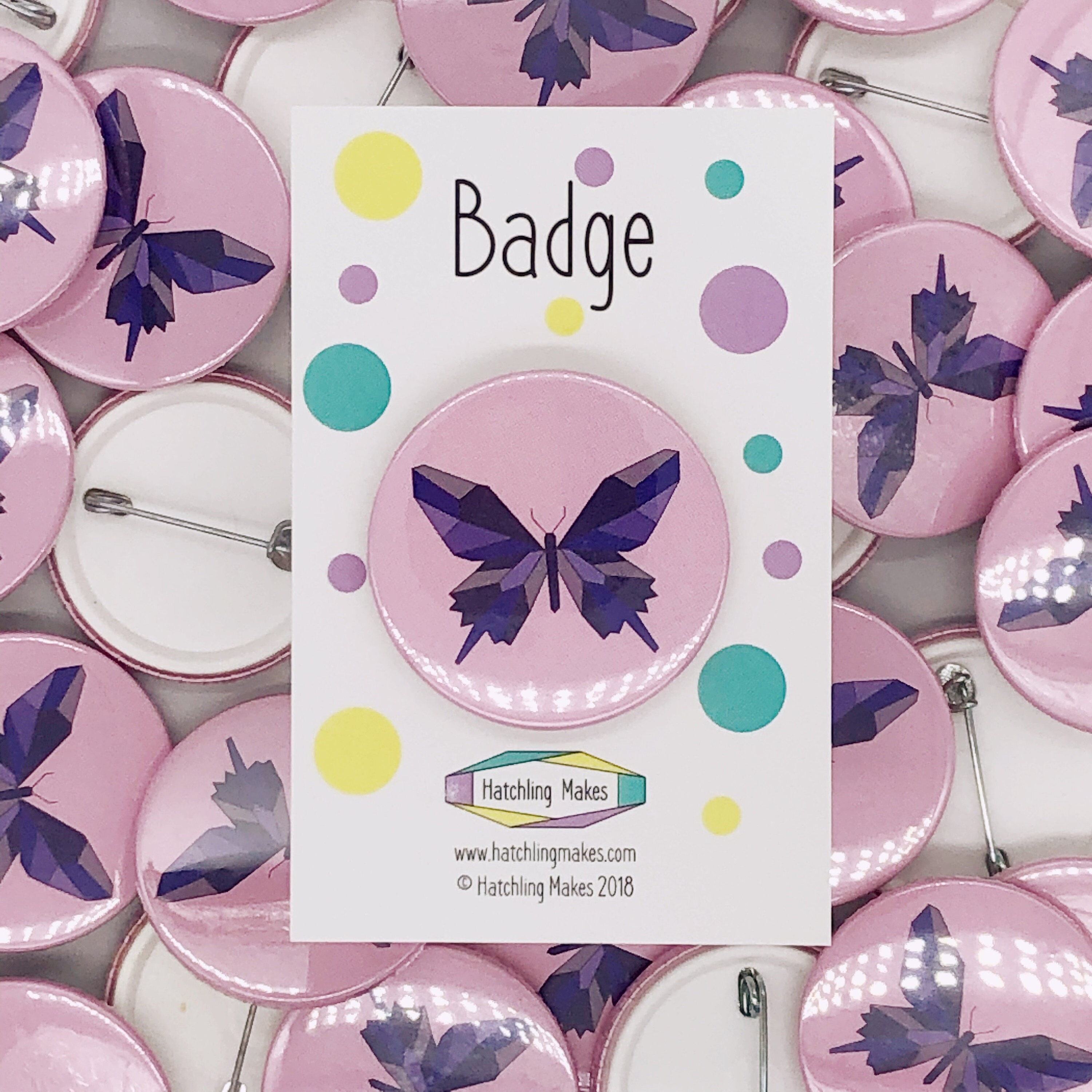 38mm butterfly pin back badge Etsy