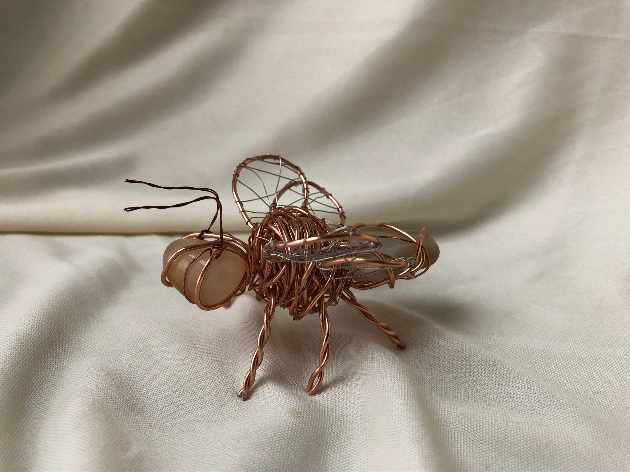 Copper bugs large, copper ant, copper butterfly, wire sculpture, wire