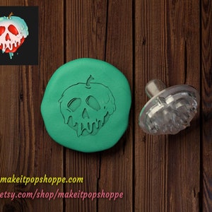 Poison Apple || Stamp || ACRYLIC Stamp|| Used for Dough, Clay, Fondant, Wax, Soap