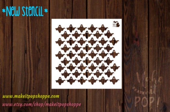 Ghost Pattern Stencil Background Halloween Font Cookie Etsy