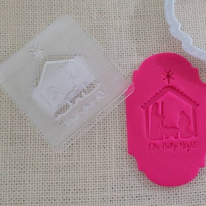 Oh Holy Night || Stamp || ACRYLIC Stamp || Christmas || Used for Dough, Clay, Fondant, Wax, Soap