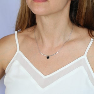 Black Spinel Sterling Silver Necklace