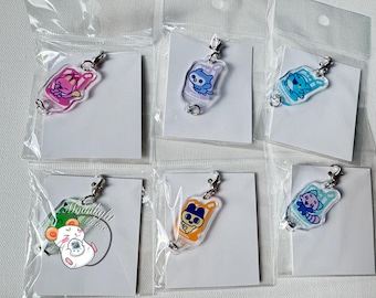 Tamagotchi Factory Bandai Japan Exclusive Acrylic Character Charms Stackable