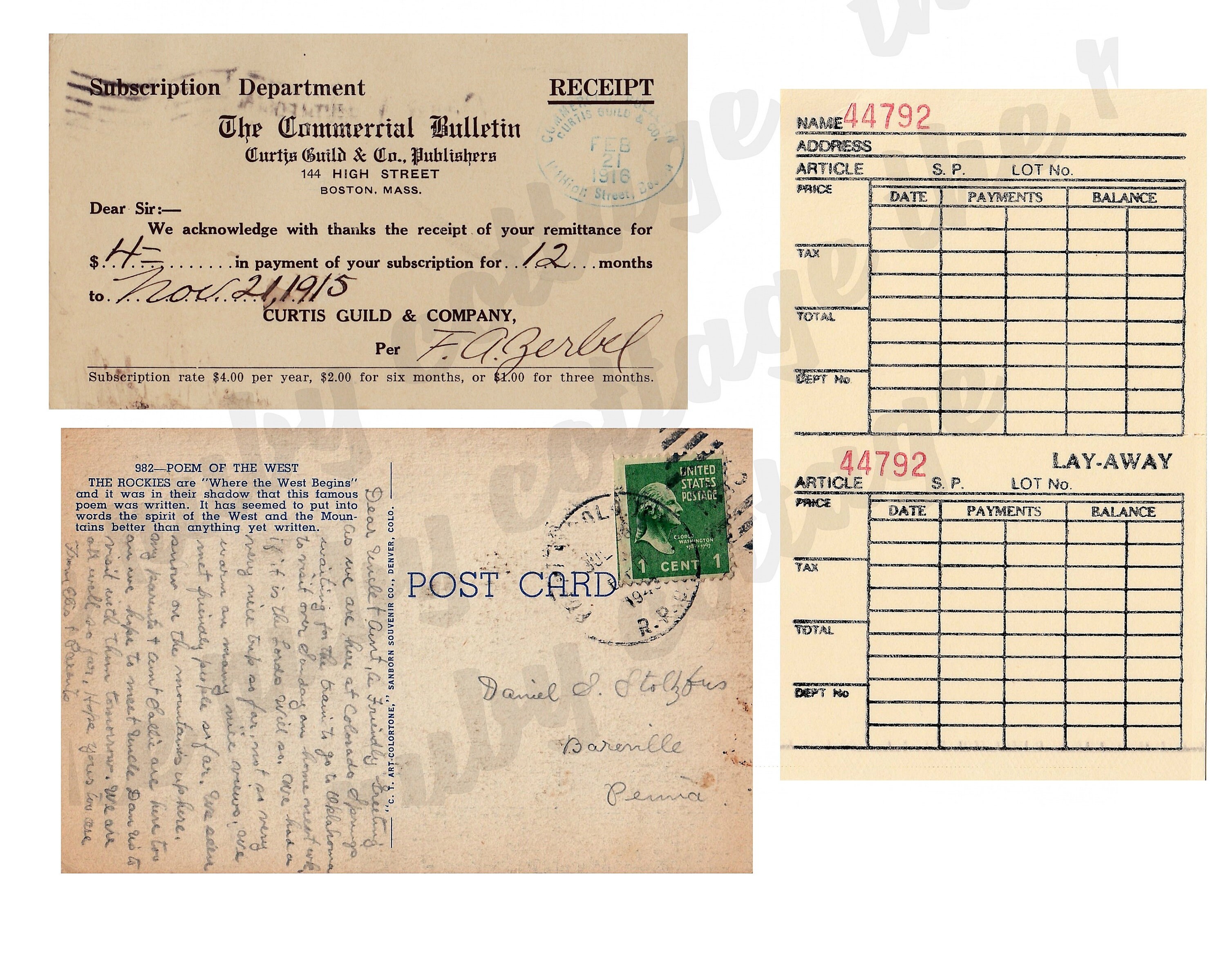 vintage receipts antique receipts vintage postcard vintage etsy