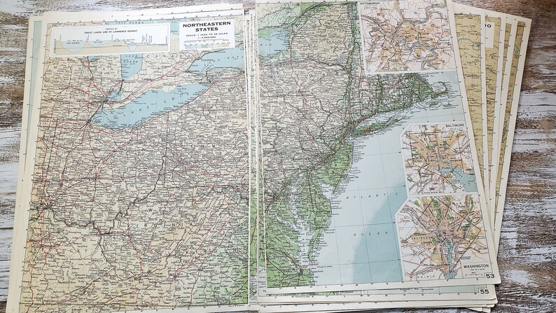 Vintage Map Pages Vintage Atlas - Il 794xN.5726799647 Qq1l 