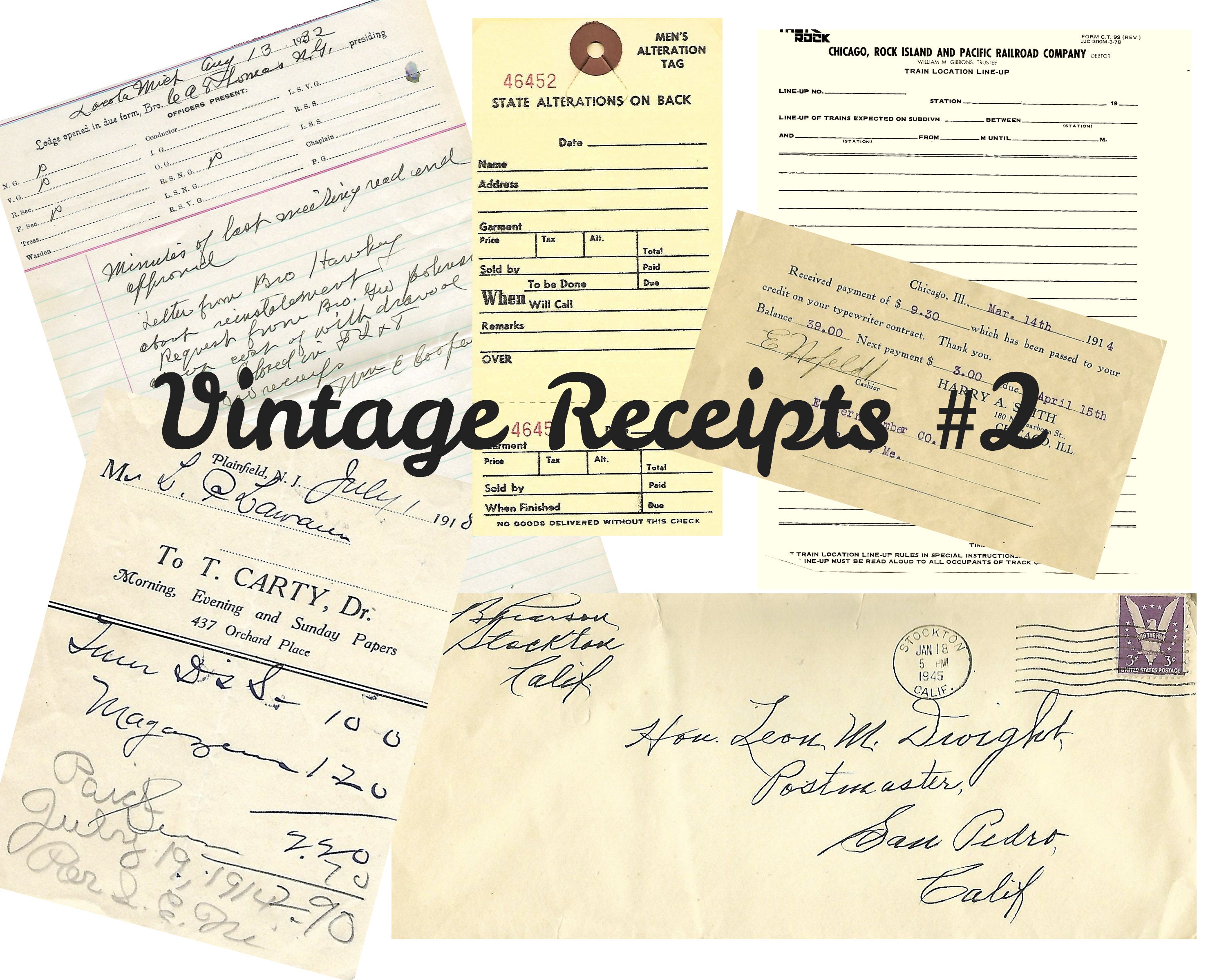 vintage receipts antique receipts vintage envelope vintage etsy