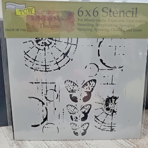 Crafters Workshop Mixed Media Stencil, Butterfly, Art Journal, Painting, Texture, Card Making, Scrapbooking
