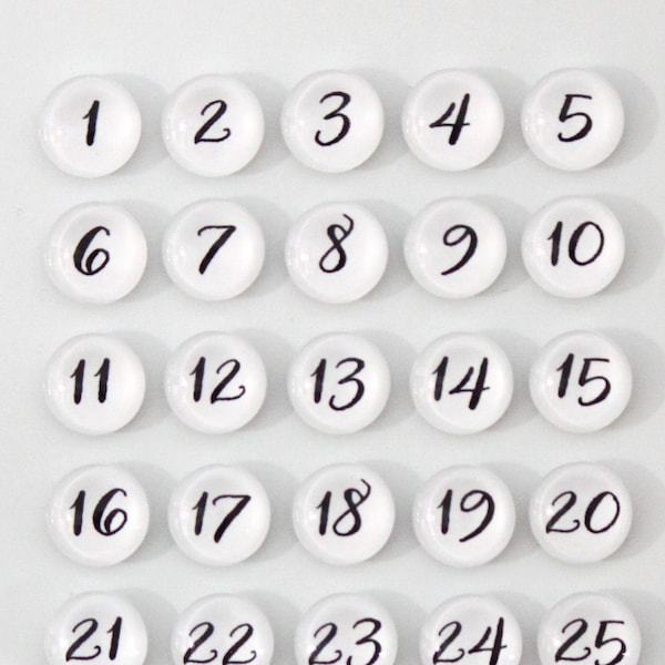 White Magnet Calendar Numbers Etsy