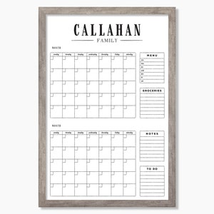 Command Center Calendar, Shabby Chic Calendar, 2023 Calendar, Large Family Name Wall Calendar, 2 months, #24132